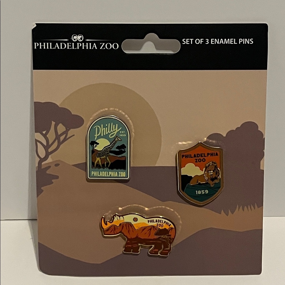 Philadelphia Zoo Enamel Pin Set (3) - NEW
